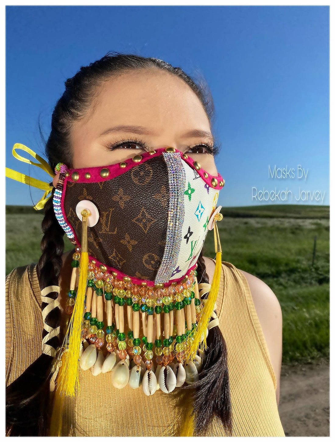 News Article "Chippewa Cree fashion designer’s face mask art draws fans worldwide"